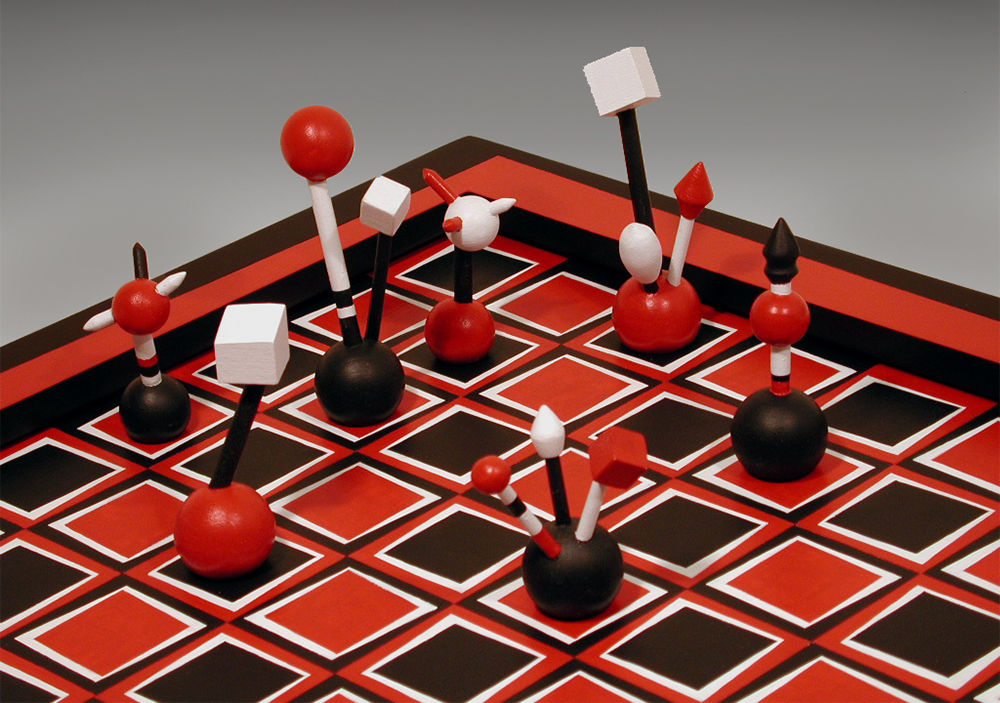 Red, Black, & White Chess Set (Detail)