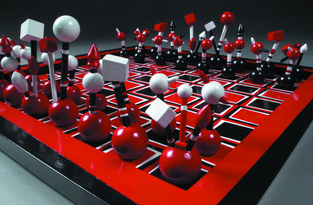 Red, Black, & White Chess Set