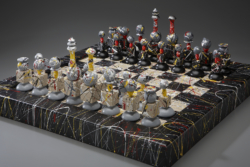 With Apologies and Gratitude to Jackson Pollock Chess Set